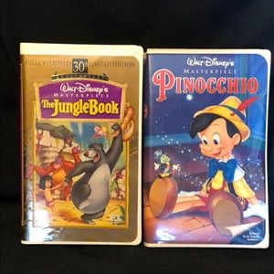 Walt Disney The Jungle Book & Pinocchio VHS Tapes